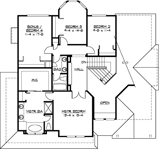Upper/Second Floor Plan:88-310