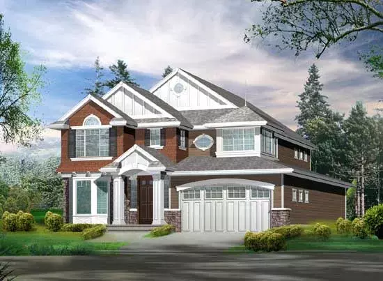 Hampton house plans 88-321 - front exterior, 2,520 sq ft, 3 bed, 2 bath house plans | Monster House Plans