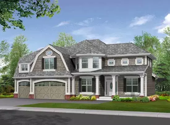 Hampton house plans 88-333 - front exterior, 2,560 sq ft, 3 bed, 2 bath house plans | Monster House Plans