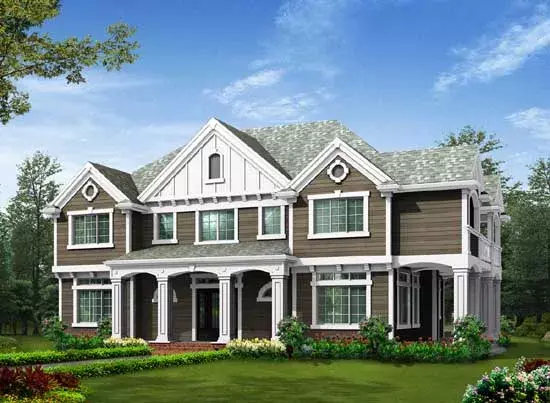 Cottage house plans 88-342 - front exterior, 3,789 sq ft, 3 bed, 2 bath house plans | Monster House Plans