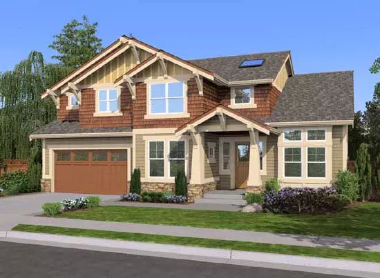Craftsman house plans 88-345 - front exterior, 2,893 sq ft, 3 bed, 2 bath house plans | Monster House Plans