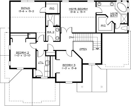 Upper/Second Floor Plan:88-350