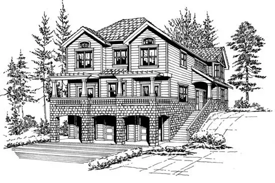 Northwest house plans 88-355 - front exterior, 2,575 sq ft, 3 bed, 2 bath house plans | Monster House Plans