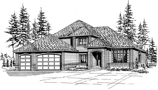 Northwest house plans 88-368 - front exterior, 2,612 sq ft, 4 bed, 2 bath house plans | Monster House Plans