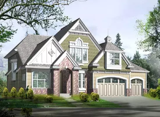Hampton house plans 88-374 - front exterior, 3,780 sq ft, 5 bed, 3 bath house plans | Monster House Plans