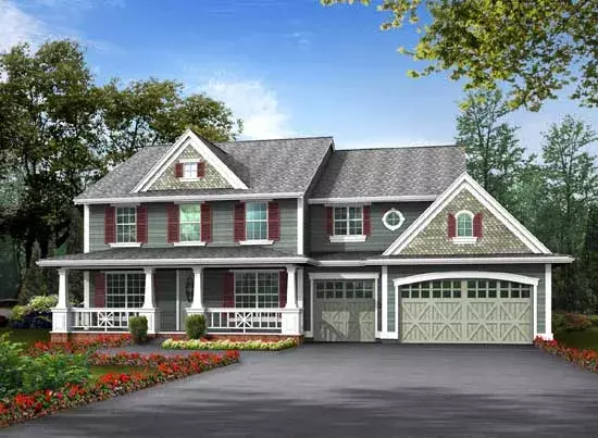 Country house plans 88-381 - front exterior, 2,700 sq ft, 5 bed, 3 bath house plans | Monster House Plans
