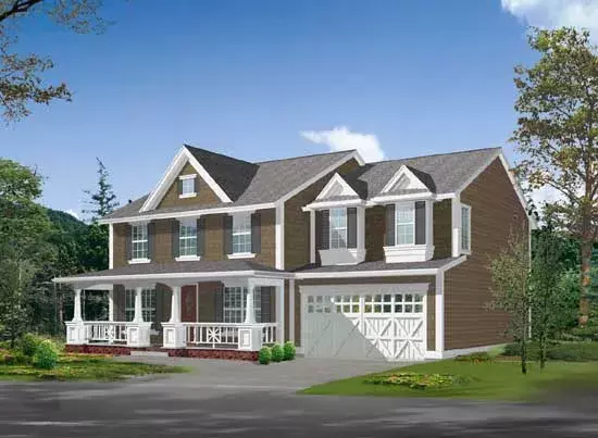 Country house plans 88-383 - front exterior, 3,320 sq ft, 5 bed, 3 bath house plans | Monster House Plans