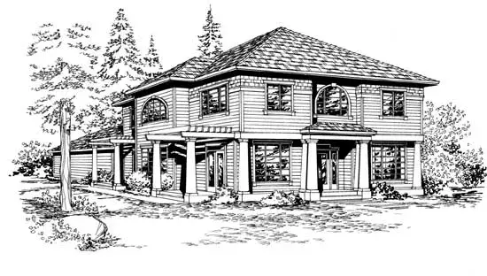 Northwest house plans 88-389 - front exterior, 2,660 sq ft, 4 bed, 2 bath house plans | Monster House Plans