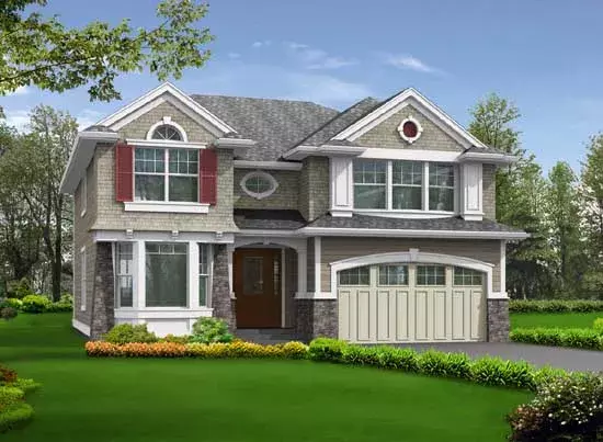 Hampton house plans 88-403 - front exterior, 2,738 sq ft, 4 bed, 2 bath house plans | Monster House Plans