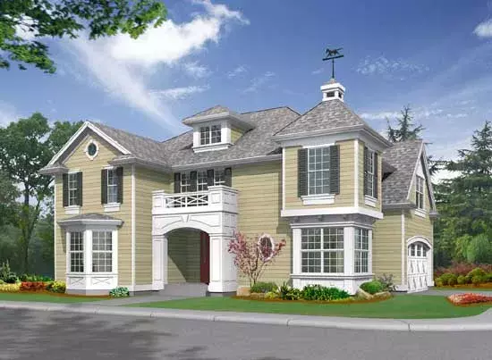 Hampton house plans 88-409 - front exterior, 2,775 sq ft, 3 bed, 2 bath house plans | Monster House Plans