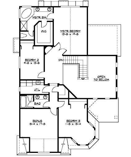 Upper/Second Floor Plan:88-412