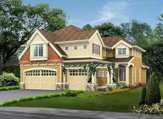 Hampton house plans 88-416 - front exterior, 3,117 sq ft, 4 bed, 2 bath house plans | Monster House Plans
