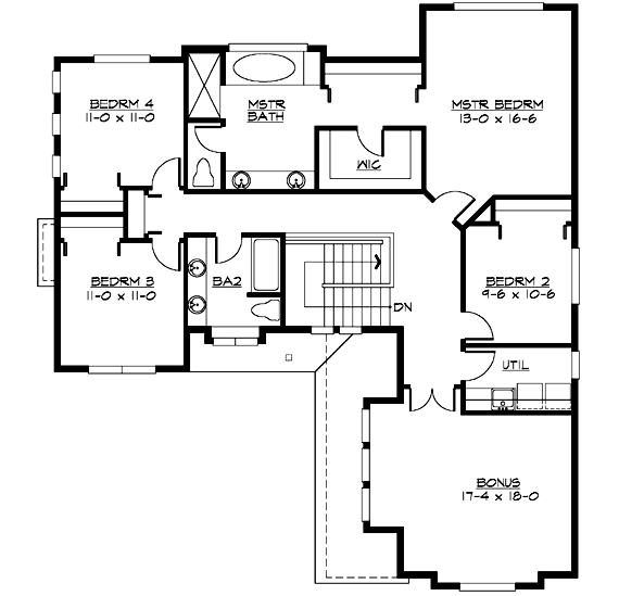 Upper/Second Floor Plan:88-424