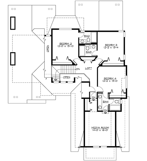 Upper/Second Floor Plan:88-436