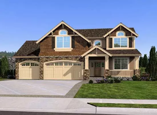 Hampton house plans 88-440 - front exterior, 4,420 sq ft, 3 bed, 2 bath house plans | Monster House Plans
