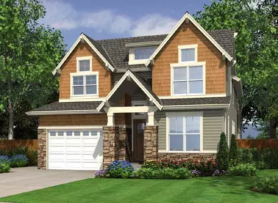 Craftsman house plans 88-445 - front exterior, 2,848 sq ft, 4 bed, 3 bath house plans | Monster House Plans