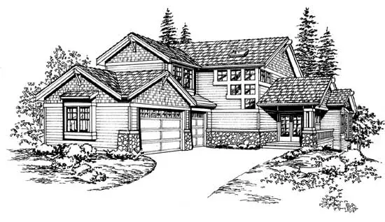 Northwest house plans 88-446 - front exterior, 2,855 sq ft, 3 bed, 3 bath house plans | Monster House Plans