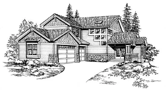 Northwest house plans 88-447 - front exterior, 3,645 sq ft, 4 bed, 4 bath house plans | Monster House Plans