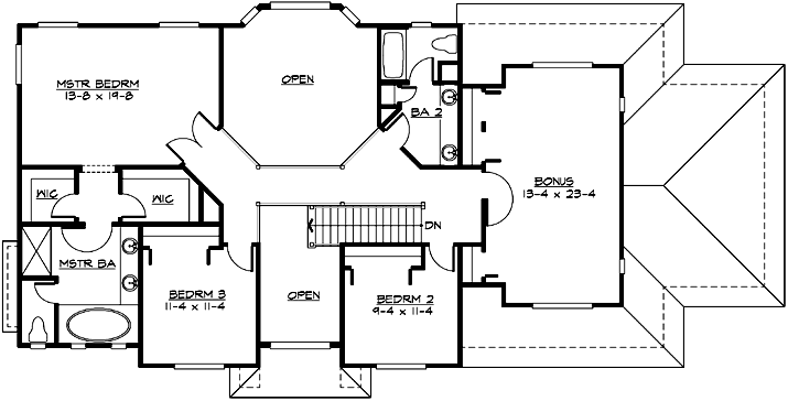 Upper/Second Floor Plan:88-450