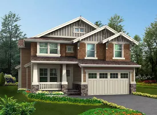 Craftsman house plans 88-457 - front exterior, 4,225 sq ft, 5 bed, 3 bath house plans | Monster House Plans
