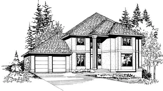 European house plans 88-460 - front exterior, 3,693 sq ft, 5 bed, 3 bath house plans | Monster House Plans