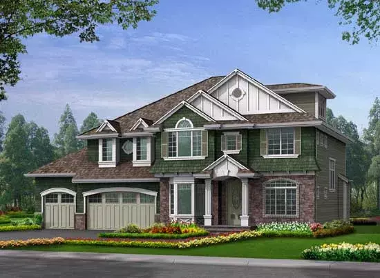 Hampton house plans 88-475 - front exterior, 2,965 sq ft, 4 bed, 2 bath house plans | Monster House Plans