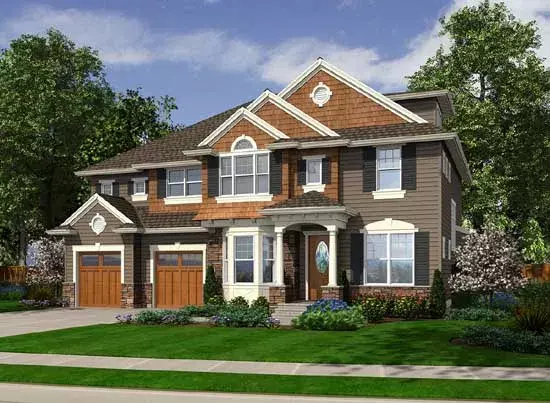 Hampton house plans 88-477 - front exterior, 3,240 sq ft, 4 bed, 3 bath house plans | Monster House Plans