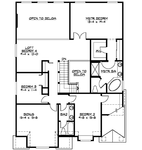 Upper/Second Floor Plan:88-480