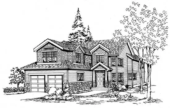 Craftsman house plans 88-484 - front exterior, 2,967 sq ft, 4 bed, 2 bath house plans | Monster House Plans
