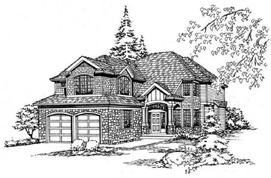 Craftsman house plans 88-498 - front exterior, 2,981 sq ft, 3 bed, 2 bath house plans | Monster House Plans