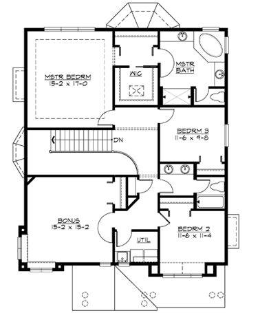 Upper/Second Floor Plan:88-500