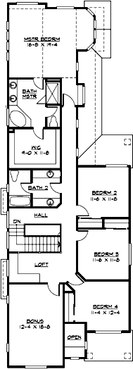 Upper/Second Floor Plan:88-505