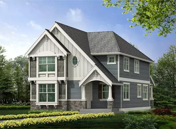 European house plans 88-509 - front exterior, 2,825 sq ft, 4 bed, 2 bath house plans | Monster House Plans