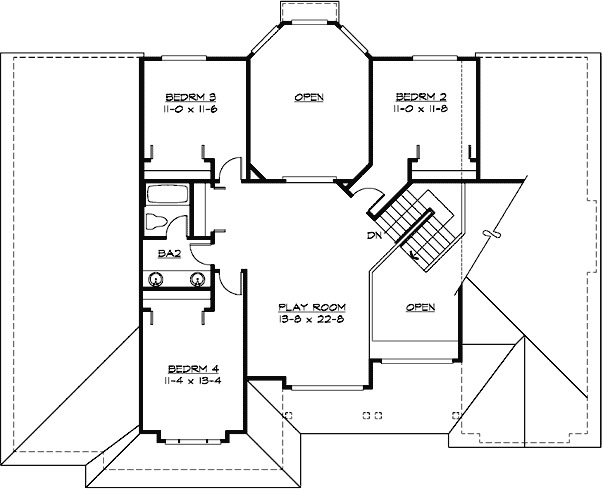 Upper/Second Floor Plan:88-520