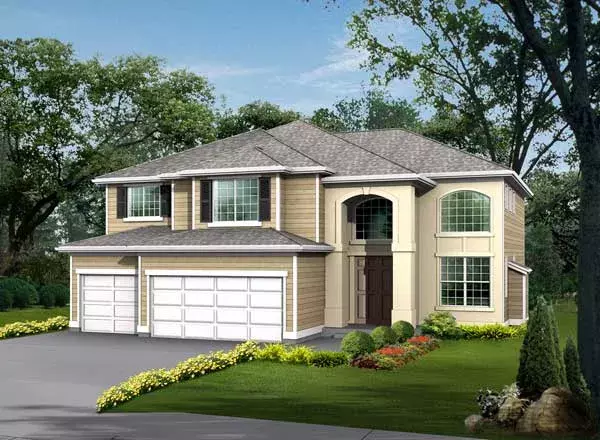 Northwest house plans 88-523 - front exterior, 3,049 sq ft, 4 bed, 2 bath house plans | Monster House Plans