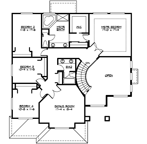 Upper/Second Floor Plan:88-524