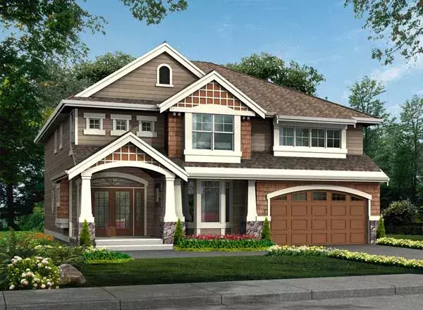Craftsman house plans 88-527 - front exterior, 3,151 sq ft, 4 bed, 2 bath house plans | Monster House Plans