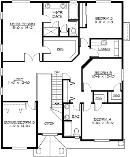 Upper/Second Floor Plan:88-531