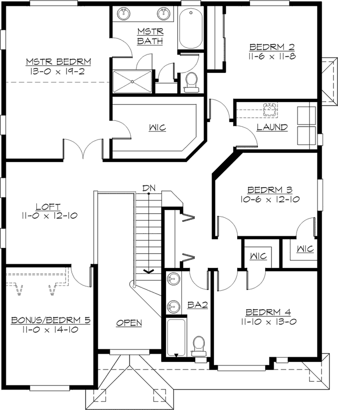 Upper/Second Floor Plan:88-532