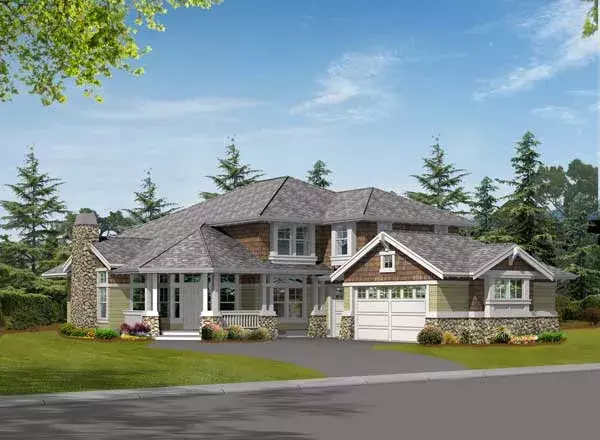Craftsman house plans 88-535 - front exterior, 3,105 sq ft, 3 bed, 2 bath house plans | Monster House Plans