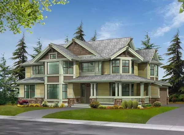 Farmhouse house plans 88-540 - front exterior, 3,130 sq ft, 3 bed, 2 bath house plans | Monster House Plans