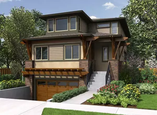 Modern house plans 88-541 - front exterior, 3,145 sq ft, 4 bed, 3 bath house plans | Monster House Plans
