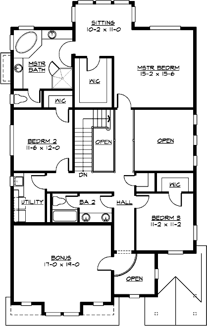 Upper/Second Floor Plan:88-545