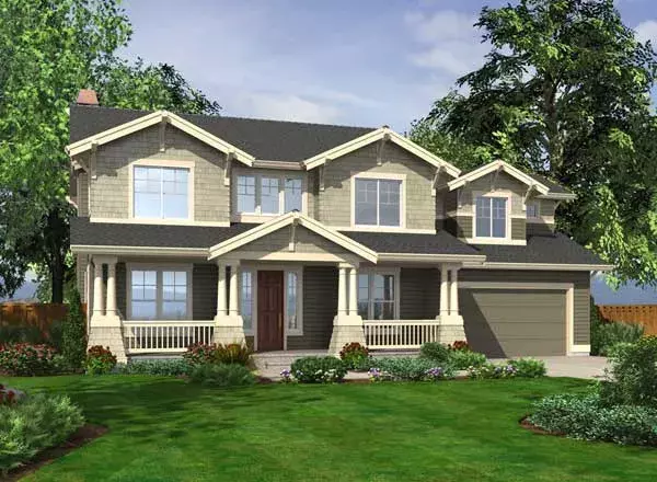 Craftsman house plans 88-550 - front exterior, 3,180 sq ft, 4 bed, 2 bath house plans | Monster House Plans