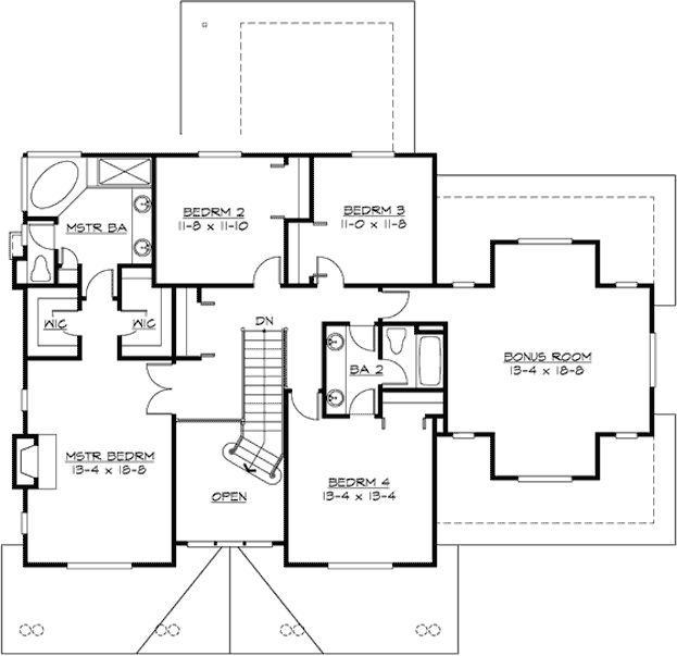 Upper/Second Floor Plan:88-550