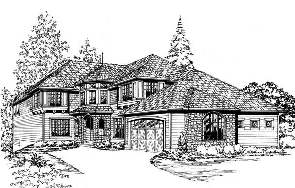 Hampton house plans 88-554 - front exterior, 3,200 sq ft, 3 bed, 2 bath house plans | Monster House Plans