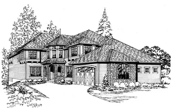 Hampton house plans 88-555 - front exterior, 3,800 sq ft, 3 bed, 2 bath house plans | Monster House Plans