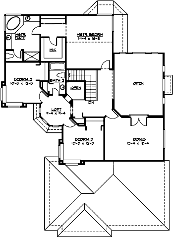 Upper/Second Floor Plan:88-555
