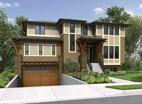 Modern house plans 88-558 - front exterior, 3,205 sq ft, 4 bed, 3 bath house plans | Monster House Plans