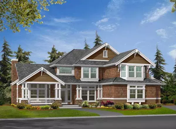Craftsman house plans 88-559 - front exterior, 3,210 sq ft, 4 bed, 2 bath house plans | Monster House Plans